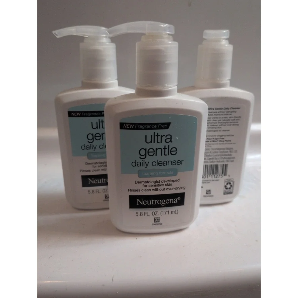 3 pack Neutrogena Ultra Gentle Daily Cleanser Foaming Facial Cleanser 5.8 oz ea.